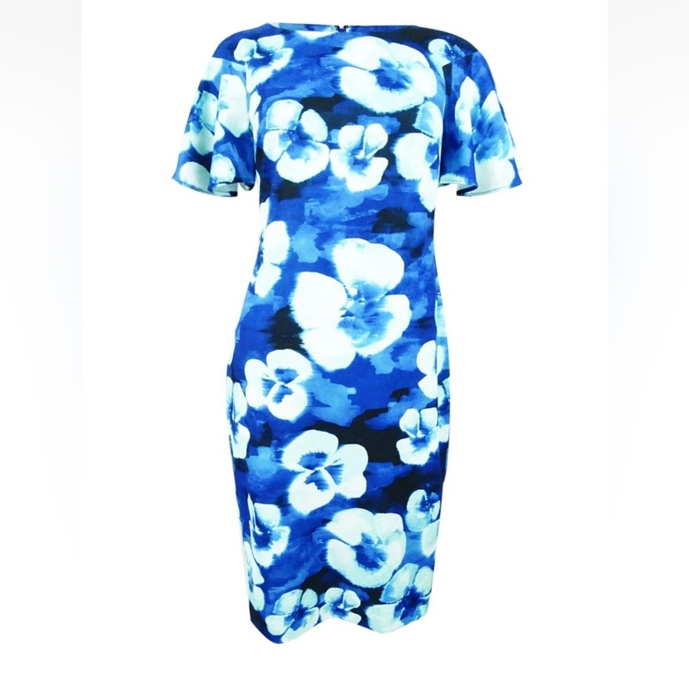 Calvin Klein Blue Floral Midi Dress
